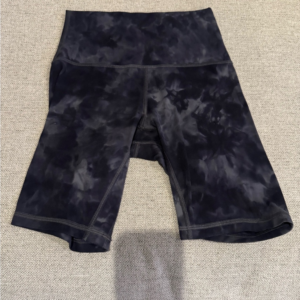 Lululemon Athletica Black Tie-Dye Bike Shorts